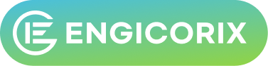 White ENGICORIX logo on a gradient background, used as a decorative element for the map